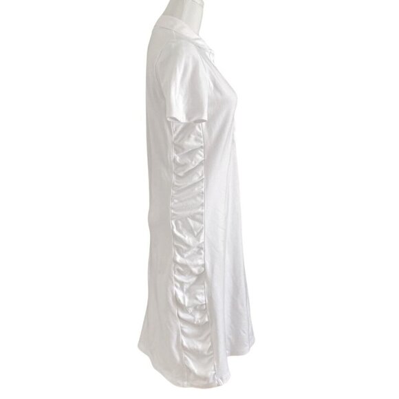 TOMMY BAHAMA WHITE RUFFLE COTTON SHORT SLEEVE POLO DRESS - M - Picture 2 of 8
